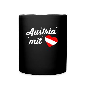 Österreich Flagge Wien Tirol Steiermark Austria - Tasse einfarbig - Schwarz - Vorne