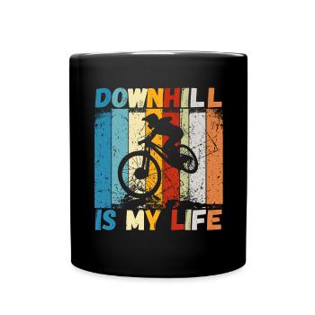 Downhill is My Life VTT RetroVintage - Mug uni - noir - Devant