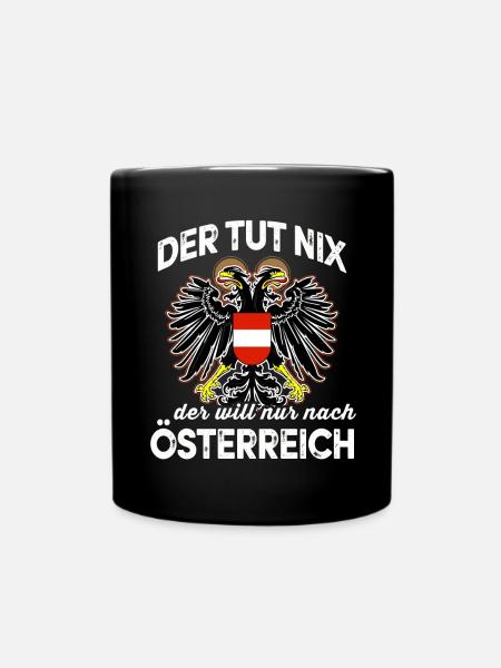 Österreich Flagge Wien Tirol Steiermark Austria - Tasse einfarbig - Schwarz