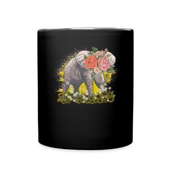 Elephant Gift For Proboscis Africa Wilderness Zoo - Full Colour Mug - black - Front