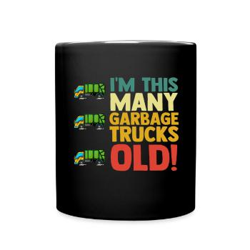 Garbage truck Müllmann Recycling 3rd birthday - Full Colour Mug - black - Front