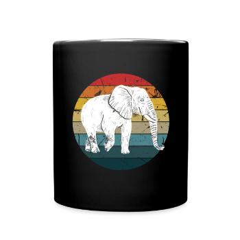 Éléphant - Mug uni - noir - Devant