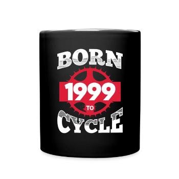 Geboren 1999 zum Radfahren Geburtstag Fahrrad Rad - Tasse einfarbig - Schwarz - Vorne