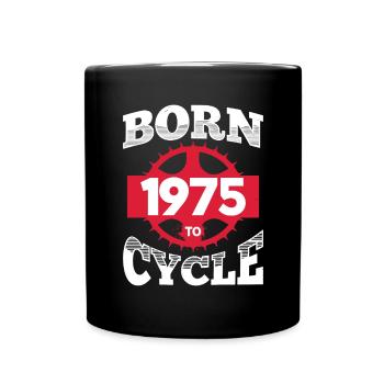 Né en 1975 pour vélo anniversaire roue de vélo - Mug uni - noir - Devant
