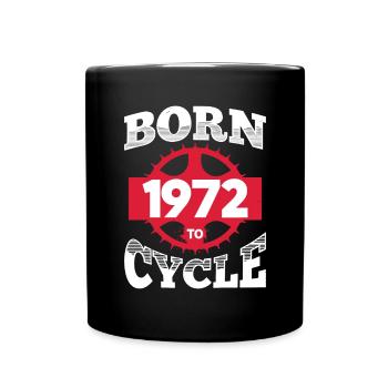 Né en 1972 pour vélo anniversaire roue de vélo - Mug uni - noir - Devant