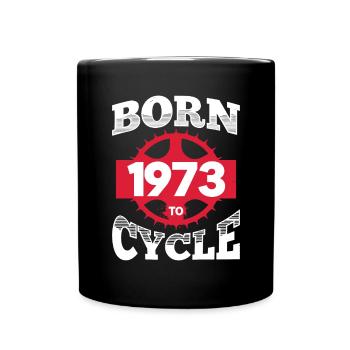 Geboren 1973 zum Radfahren Geburtstag Fahrrad Rad - Tasse einfarbig - Schwarz - Vorne