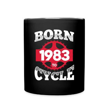 Geboren 1983 zum Radfahren Geburtstag Fahrrad Rad - Tasse einfarbig - Schwarz - Vorne