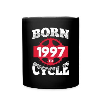Geboren 1997 zum Radfahren Geburtstag Fahrrad Rad - Tasse einfarbig - Schwarz - Vorne