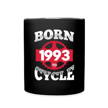 Geboren 1993 zum Radfahren Geburtstag Fahrrad Rad - Tasse einfarbig - Schwarz - Vorne