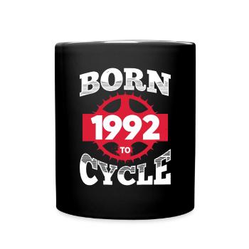 Geboren 1992 zum Radfahren Geburtstag Fahrrad Rad - Tasse einfarbig - Schwarz - Vorne