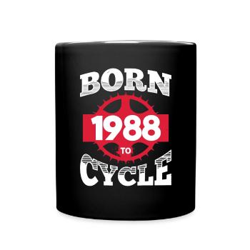Geboren 1988 zum Radfahren Geburtstag Fahrrad Rad - Tasse einfarbig - Schwarz - Vorne