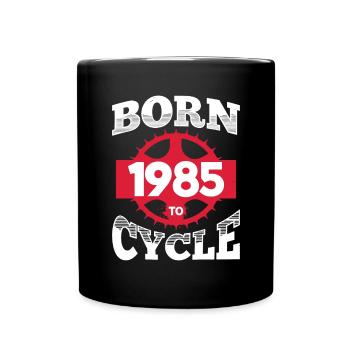 Né en 1985 pour vélo anniversaire roue de vélo - Mug uni - noir - Devant