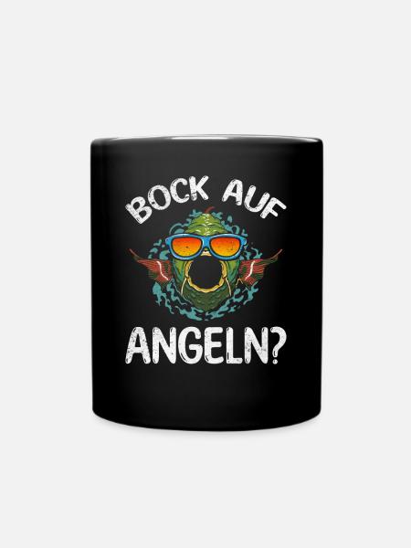 Fisch Angler Fischer Forellen Angeln - Bock auf - Tasse einfarbig - Schwarz