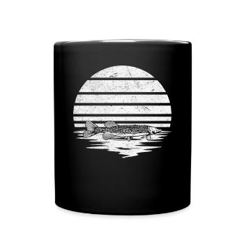 Gar Fishing Garfishing Sonnenuntergang Hornhecht - Tasse einfarbig - Schwarz - Vorne