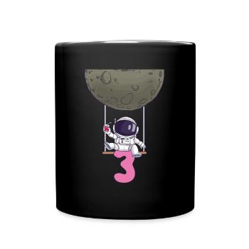 3. Geburtstag Astronaut 3 Jahre Space Galaxy - Tasse einfarbig - Schwarz - Vorne
