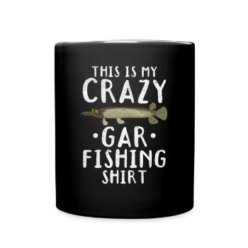 This Is My Crazy Gar Angelhemd Hornhecht Angeln - Tasse einfarbig - Schwarz - Vorne
