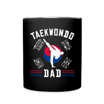TKD Korean Martial Arts Tae Kwon - Tasse einfarbig - Schwarz - Vorne