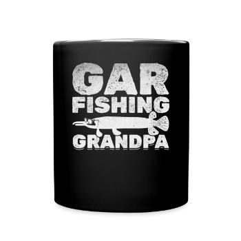 Gar Fishing Opa Hornhecht Angeln Opa Garfishing - Tasse einfarbig - Schwarz - Vorne