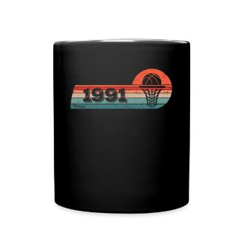Basketball games born in 1991 Birthday - Full Colour Mug - black - Front