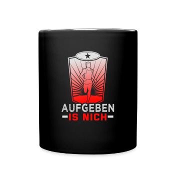 Laufen Marathon Läuferin Laufsport - Tasse einfarbig - Schwarz - Vorne