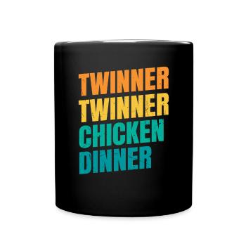 Twinner Twinner Huhn Abendessen Design für eine - Tasse einfarbig - Schwarz - Vorne