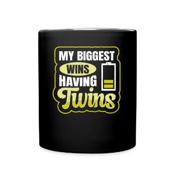 Meine größten Erfolge - mit Zwillingen Zitat für - Tasse einfarbig - Schwarz - Vorne