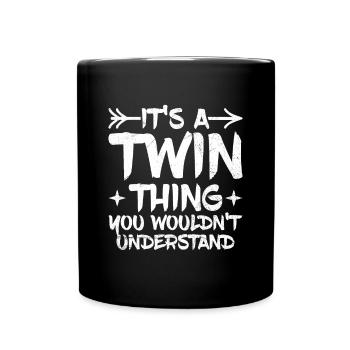 Zwillingsgeschwister Design für einen identischen - Tasse einfarbig - Schwarz - Vorne