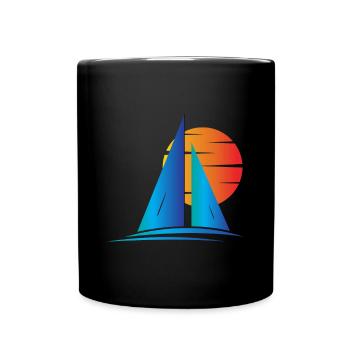Voilier nautique Voile - Mug uni - noir - Devant
