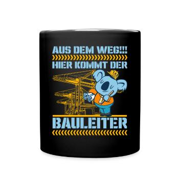 Bauherr Häuslebauer Hausbau Bauleiter - Tasse einfarbig - Schwarz - Vorne