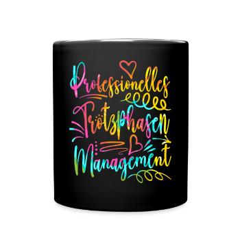 Erzieherin Kindergärtnerin - Tasse einfarbig - Schwarz - Vorne