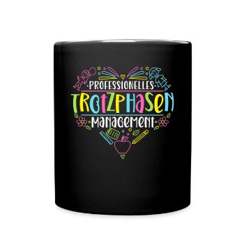 Erzieherin Kindergärtnerin - Tasse einfarbig - Schwarz - Vorne