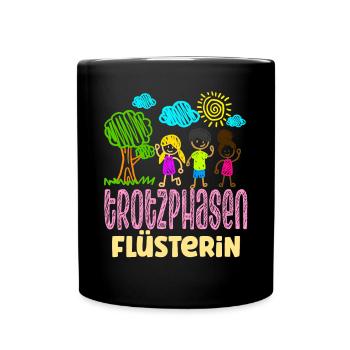 Erzieherin Lustig Kindergärtnerin - Tasse einfarbig - Schwarz - Vorne