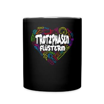 Erzieherin Lustig Kindergärtnerin - Tasse einfarbig - Schwarz - Vorne