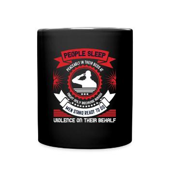 People sleep peaceably in their beds at night - Full Colour Mug - black - Front