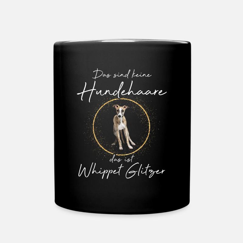 Keine hundehaare das ist Whippet Glitzer - Tasse einfarbig - Schwarz