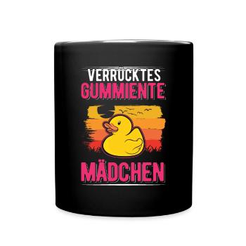 Crazy Rubber Duck Fille Canard grinçant - Mug uni - noir - Devant