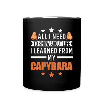 Capybara Wasserschwein Capibara - Full Colour Mug - black - Front