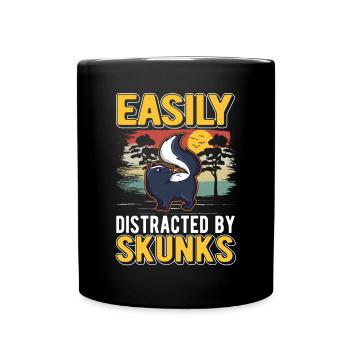 Easily distracted by Skunks Skunks Skunk - Full Colour Mug - black - Front