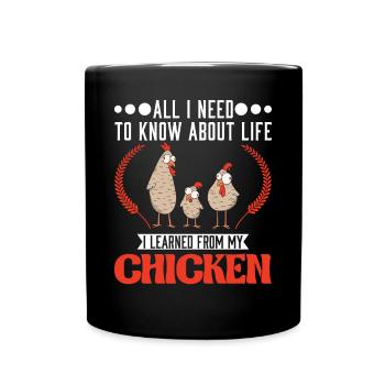 Chicken Saying Chicken Chicken Chicken - Full Colour Mug - black - Front