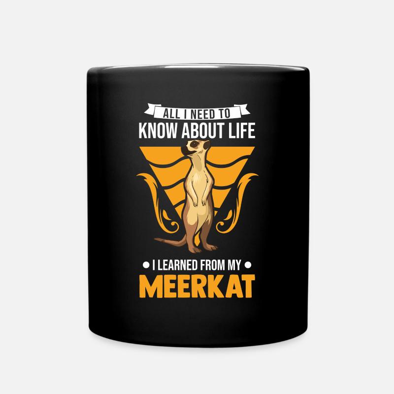 Erdmännchen Meerkat - Tasse einfarbig - Schwarz