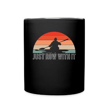 Vintage Retro Just Row It Kayaker Shirt - Mug uni - noir - Devant
