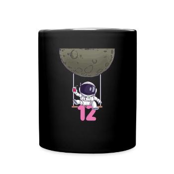 12. Geburtstag Astronaut 12 Jahre Weltraumgalaxie - Tasse einfarbig - Schwarz - Vorne