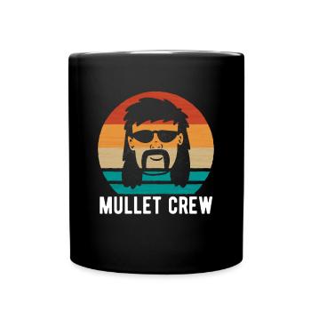 Mullet Crew Vintage Retro Vokuhila Shirt - Tasse einfarbig - Schwarz - Vorne
