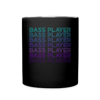 Bassist Bassist Gitarrist Gitarre Retro - Tasse einfarbig - Schwarz - Vorne
