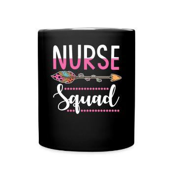 Krankenschwester - Tasse einfarbig - Schwarz - Vorne