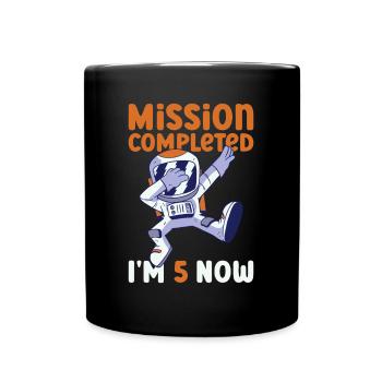 5th birthday astronaut 5 years - Full Colour Mug - black - Front