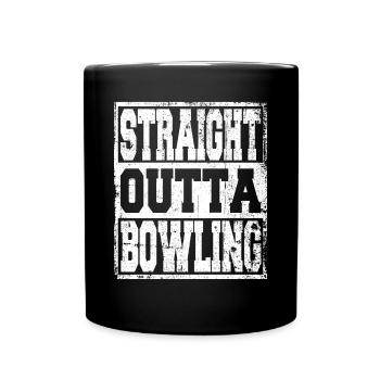 Bowling Spruch lustig - Tasse einfarbig - Schwarz - Vorne