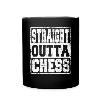 Schach Spruch lustig - Tasse einfarbig - Schwarz - Vorne