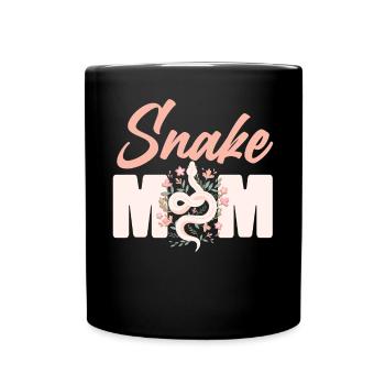 Snake Serpent Mom Mother Flower - Full Colour Mug - black - Front