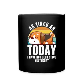 Fatigué Dictons drôles Lazy Corgi Pet Animal Dog - Mug uni - noir - Devant